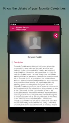 Famous People Biography android App screenshot 10