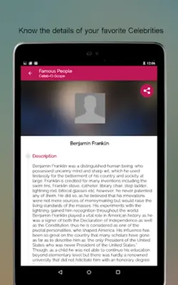 Famous People Biography android App screenshot 2